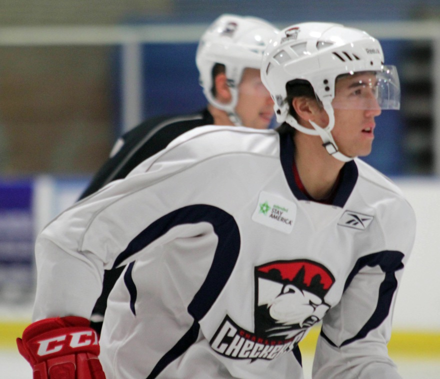 Victor Rask at Charlotte Checkers training camp.  (Photo credit - J. Propst)